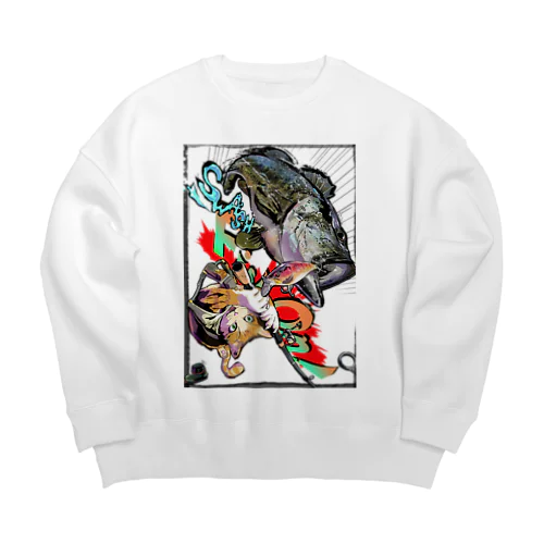 釣り猫 Big Crew Neck Sweatshirt