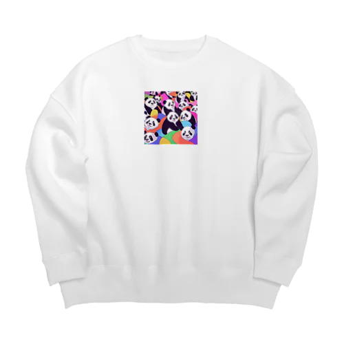 カラフルパンダ大集合！ Big Crew Neck Sweatshirt