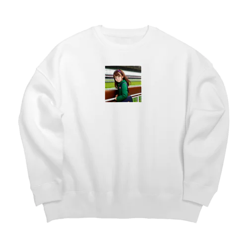 「競馬大好き！可愛い女の子が熱狂中！」 Big Crew Neck Sweatshirt