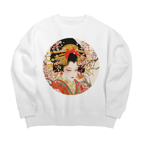 浮世絵 美人画 Ukiyoe beauty painting [UB-NIJI06-SR001-0009] Big Crew Neck Sweatshirt