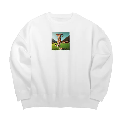 ジャンプ犬 Big Crew Neck Sweatshirt