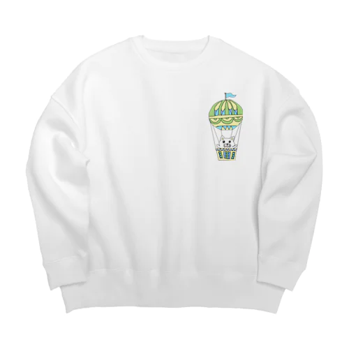 気球乗りねこ Big Crew Neck Sweatshirt