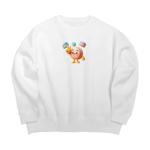 かわいいマカロンちゃん Big Crew Neck Sweatshirt