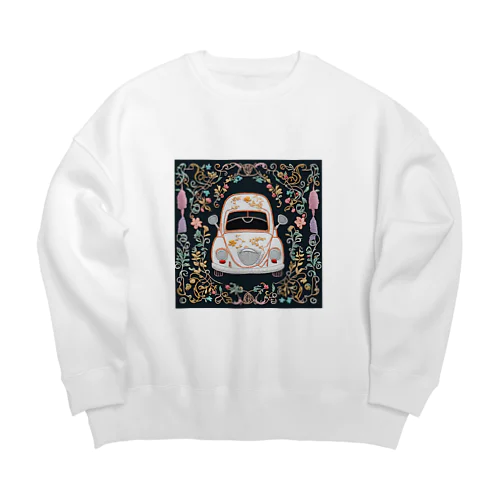 刺繍の可愛い車 Big Crew Neck Sweatshirt