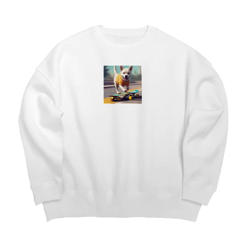 スケボーに乗っちゃう Big Crew Neck Sweatshirt