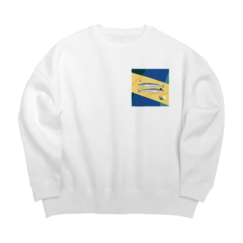 さかなのサンマ Big Crew Neck Sweatshirt