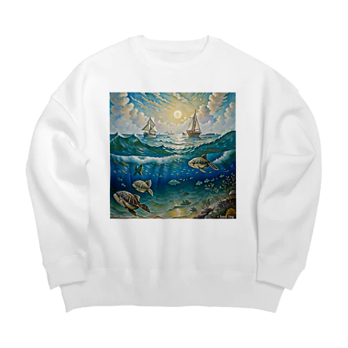 海の生き物 Big Crew Neck Sweatshirt