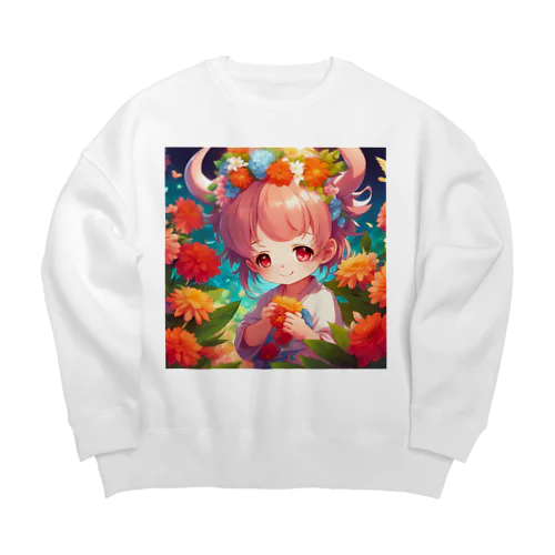 デーモンプリンセスは、お花がお好き💗 Big Crew Neck Sweatshirt