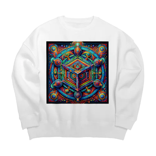 フラクタル超次元立方体〈神の家〉🏠サイケデリックタリスマン Big Crew Neck Sweatshirt