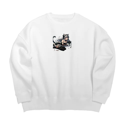 闘う猫メイド🐾5 Big Crew Neck Sweatshirt