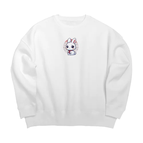 澄んだ瞳のうさぴ Big Crew Neck Sweatshirt