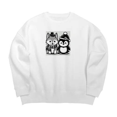 狼とペンギン Big Crew Neck Sweatshirt