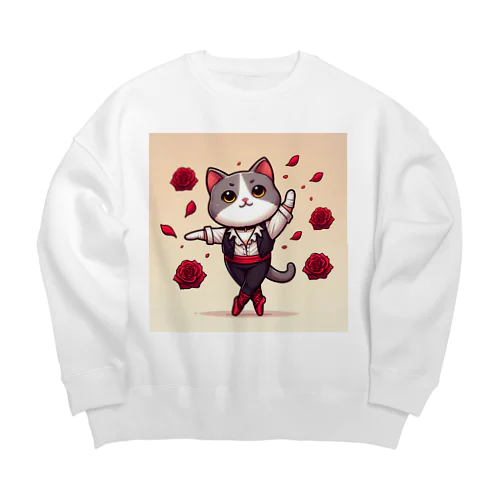 ねこねこバジル Big Crew Neck Sweatshirt