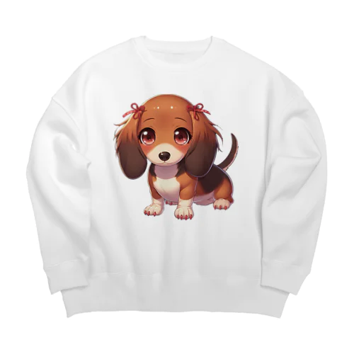 ミニチュアダックス　女の子　アイテム Big Crew Neck Sweatshirt