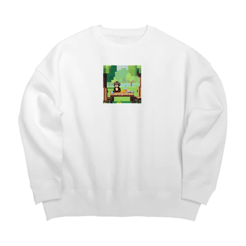 ピクニックする猿 Big Crew Neck Sweatshirt