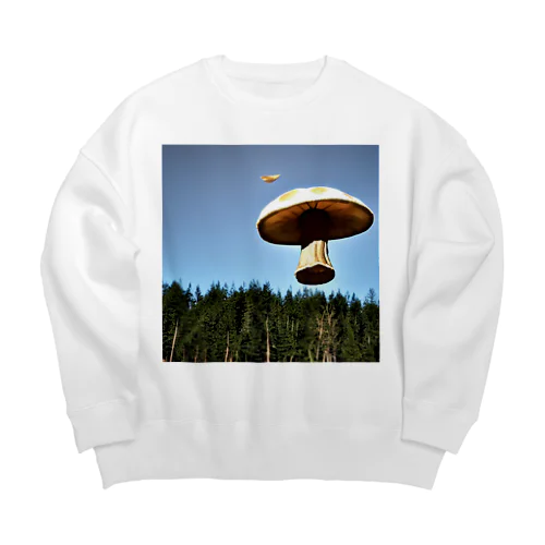 空飛ぶキノコ Big Crew Neck Sweatshirt