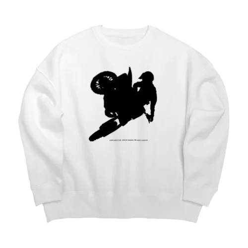 オフロードバイクでエアーを決めるシルエット Big Crew Neck Sweatshirt