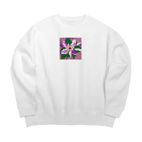 ドット絵のクレマチス Big Crew Neck Sweatshirt