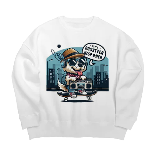 スケボーわんこ Big Crew Neck Sweatshirt