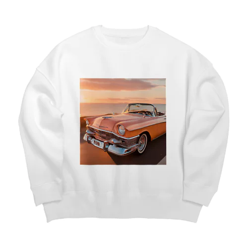 SUNSET ハワイアンクラシックカー Big Crew Neck Sweatshirt