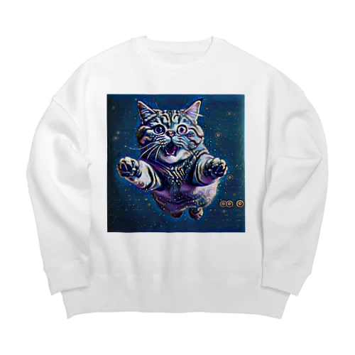 飛ぶ猫田 Big Crew Neck Sweatshirt