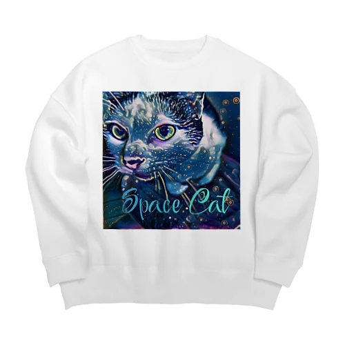 宇宙猫田 Big Crew Neck Sweatshirt