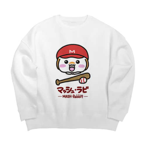 マッシュ・ラビ(赤・野球) Big Crew Neck Sweatshirt