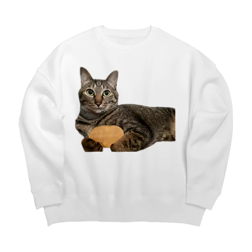 『猫に小判』オレはニャン蔵 Big Crew Neck Sweatshirt