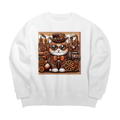 スチームパンクなゴーグル猫ちゃん Big Crew Neck Sweatshirt