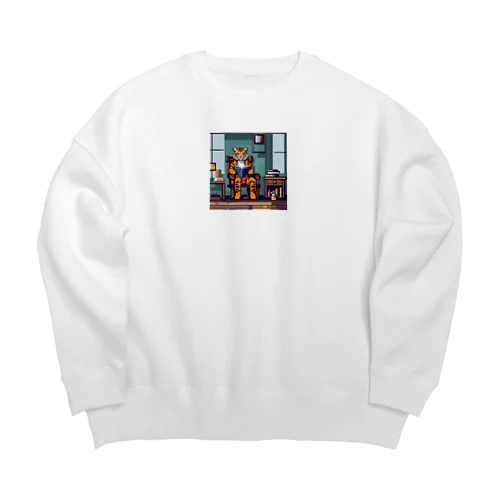 本を読んでいるトラ Big Crew Neck Sweatshirt