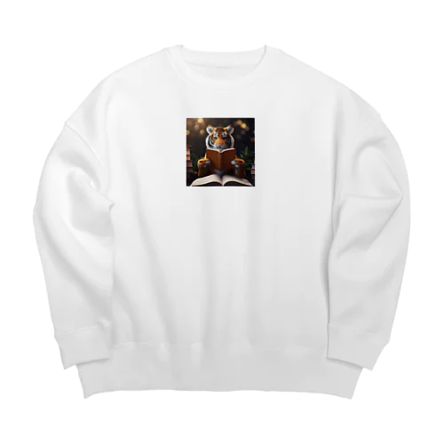 本を読んでいるトラ Big Crew Neck Sweatshirt