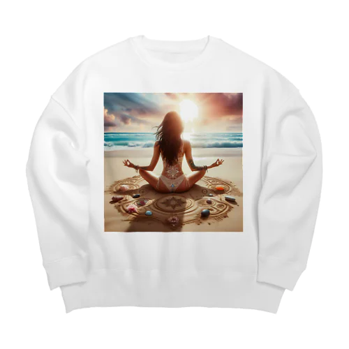 Meditation on the Beach type1 Big Crew Neck Sweatshirt