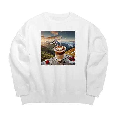 アイスコーヒーハート Big Crew Neck Sweatshirt