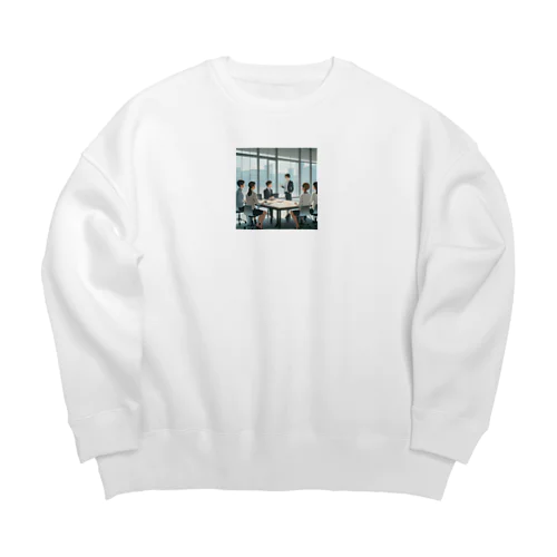 会議中＠サラリーマン Big Crew Neck Sweatshirt