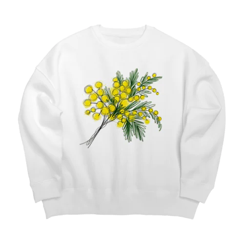 新鮮なカラフルなミモザの花束 Big Crew Neck Sweatshirt