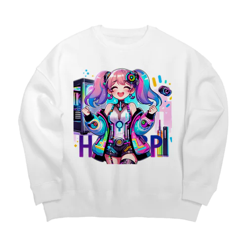 ゲーミング少女ピーシースリー Big Crew Neck Sweatshirt