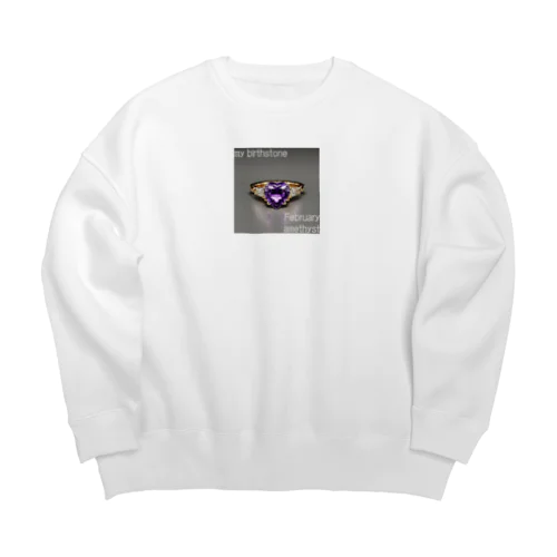 Birthstone/heart-shaped ring/February Big Crew Neck Sweatshirt