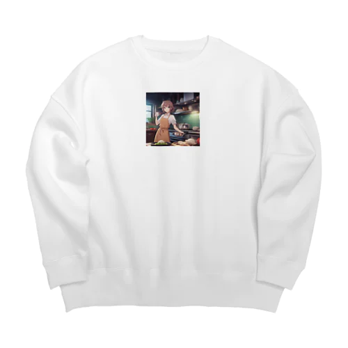 料理女子 Big Crew Neck Sweatshirt