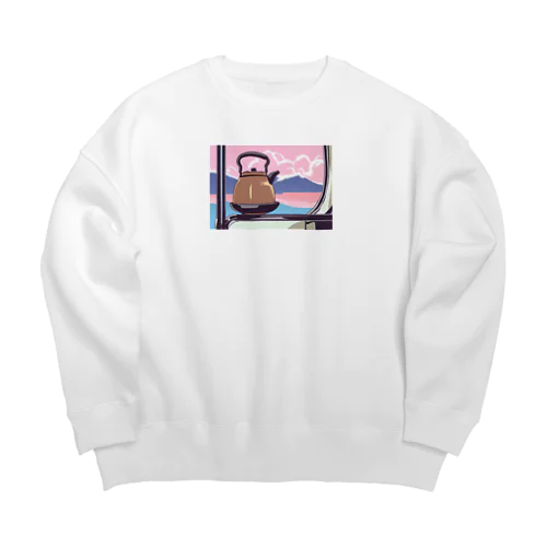 車窓とヤカン Big Crew Neck Sweatshirt