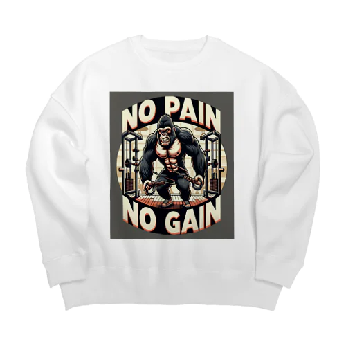 NO PAIN NO GAIN ゴリラ ケーブルクロス Big Crew Neck Sweatshirt