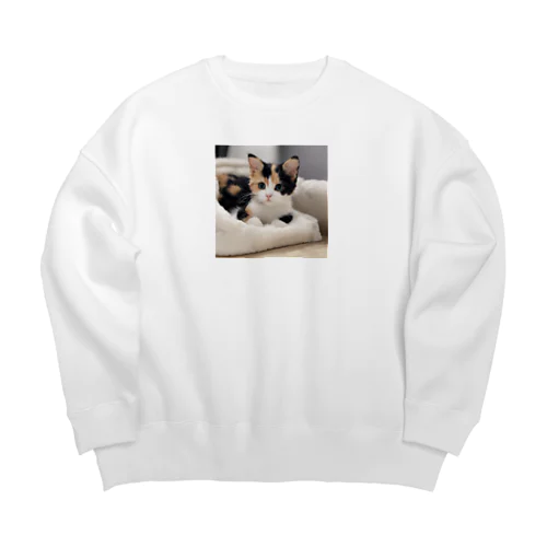 愛らしい子猫ちゃん Big Crew Neck Sweatshirt