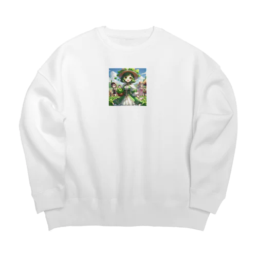 ほうれん草をモチーフにしたアニメキャラクター「スプリナ」 Big Crew Neck Sweatshirt