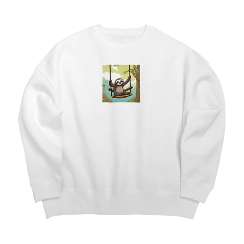 ブランコでなまけるナマケロくん Big Crew Neck Sweatshirt