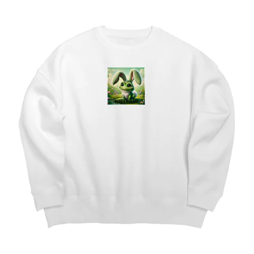 カエルｘウサギ Big Crew Neck Sweatshirt