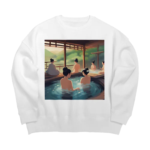 江戸時代温泉地での湯治客 Big Crew Neck Sweatshirt