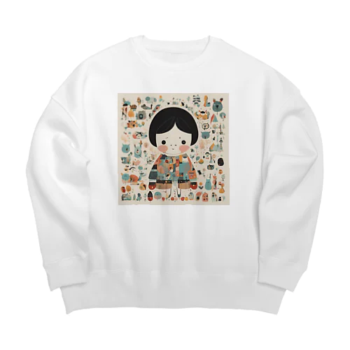 キュンキュンなるデザイン Big Crew Neck Sweatshirt