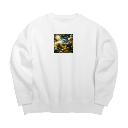 夏の輝きを放つ大阪城 Big Crew Neck Sweatshirt