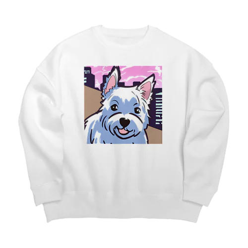 かわいいウエスティ Big Crew Neck Sweatshirt