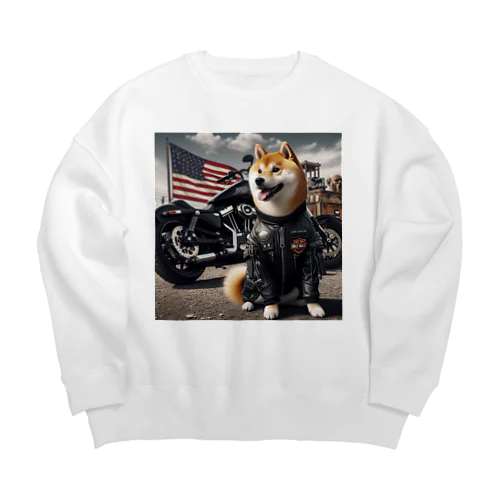 アメリカンライダー柴犬 Big Crew Neck Sweatshirt