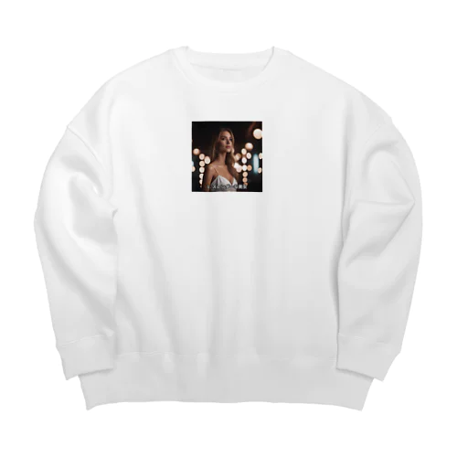 美しい女性がスレンダーなシルエットを披露する素敵な写真です。 Big Crew Neck Sweatshirt